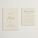 "Modern Script" - Bridal Shower Insert Cards in Avocado by Ana Sharpe - With Invitation