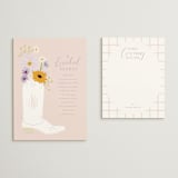 "Bridal Boots" - Bridal Shower Insert Cards in Peony by Baumbirdy - With Invitation