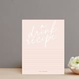 "Flower Cheers" - Bridal Shower Insert Cards in Blush by Baumbirdy - Front