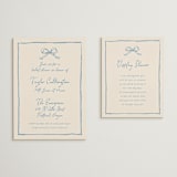 "ribbon bow drawing" - Bridal Shower Insert Cards in Dusty Blue by Cass Loh - With Invitation