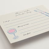 "Wine & Dine" - Bridal Shower Insert Cards in Porcelain by Elly - Detail