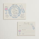 "Wine & Dine" - Bridal Shower Insert Cards in Porcelain by Elly - With Invitation