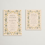 "Floral Frame" - Bridal Shower Insert Cards in Marigold by Iveta Angelova - With Invitation
