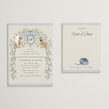 "Dog Crest" - Bridal Shower Insert Cards in Blueberry by Jackie Crawford - With Invitation
