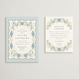 "Wedgewood" - Bridal Shower Insert Cards in Cerulean by Susan Moyal - With Invitation