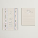 "Floral stripe" - Bridal Shower Insert Cards in Bluebell by Baumbirdy - With Invitation