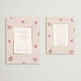 "Romantic Roses" - Bridal Shower Insert Cards in Blush by Teju Reval - With Invitation