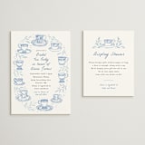 "Tea Cup Party" - Bridal Shower Insert Cards in Periwinkle by Alethea and Ruth - With Invitation