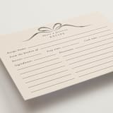"Bow" - Bridal Shower Insert Cards in Tuxedo by Corinne Malesic - Detail