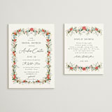 "Garden Vine" - Bridal Shower Insert Cards in Papaya by Susan Moyal - With Invitation