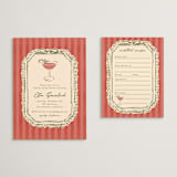"Cheers To You" - Bridal Shower Insert Cards in Candy Cane by Susan Zinader - With Invitation