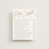 "Bridal Shower Script" - Bridal Shower Insert Cards in Snow by Stacy Maalouf - Front