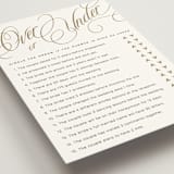 "Bridal Shower Script" - Bridal Shower Insert Cards in Snow by Stacy Maalouf - Detail