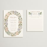 "Oval Wreath" - Bridal Shower Insert Cards in Neopolitan by Leah Bisch - With Invitation
