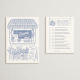 "Fresh Off the Market" - Bridal Shower Insert Cards in Bluebird by Carolyn Kach - With Invitation