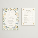 "Wildflower Wreath" - Bridal Shower Insert Cards in Something Blue by Erin L. Wilson - With Invitation