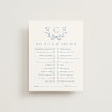 "Emmaline" - Bridal Shower Insert Cards in Bluebell by Kristie Kern - Front