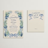 "Hidcote" - Bridal Shower Insert Cards in Bluebell by Jackie Crawford - With Invitation