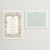 "Blooming" - Bridal Shower Insert Cards in Blush by Susan Moyal - With Invitation