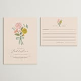 "floral bouquet" - Bridal Shower Insert Cards in Cream by Lori Wemple - With Invitation