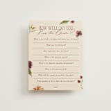 "Susie" - Bridal Shower Insert Cards in Burgundy by Kate Ahn - Front