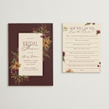 "Susie" - Bridal Shower Insert Cards in Burgundy by Kate Ahn - With Invitation