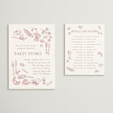 "Lanna" - Bridal Shower Insert Cards in Deep Rose by Pati Cascino - With Invitation