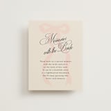 "Big Bow" - Bridal Shower Insert Cards in Blush by Baumbirdy - Front