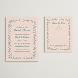 "Floral Lace" - Bridal Shower Insert Cards in Turquoise by Rina Ozum - With Invitation