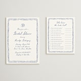"Tea Cup Doodle" - Bridal Shower Insert Cards in Cobalt by Carmia C. - With Invitation