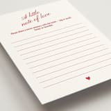 "Club Amore" - Bridal Shower Insert Cards in Ruby by Helena Vitto - Detail