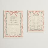 "Ribbon Stripe Holiday" - Bridal Shower Insert Cards in Eggnog by Chris Griffith - With Invitation