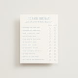 "Cheseapeake" - Bridal Shower Insert Cards in Sky by Megan Davis - Front