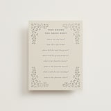 "Floral Romance" - Bridal Shower Insert Cards in Something Blue by Gwen Bedat - Front
