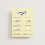 "Courthouse" - Bridal Shower Insert Cards in Butter by Studio Suku - Front
