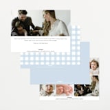 "Classic Monogram" - Birth Announcements in Sky by Erin Hodges - Back of Card Options