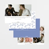 "Classic Baby Monogram" - Birth Announcements in Cobalt Blue by Susan Brown - Back of Card Options
