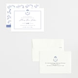 "Classic Baby Monogram" - Birth Announcements in Cobalt Blue by Susan Brown - Assembled
