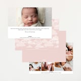 "Twin Names" - Birth Announcements in Bubblegum by Vera Lim - Back of Card Options