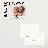 "Ampersand Duo" - Birth Announcements in Ivory by Alethea and Ruth - Assembled
