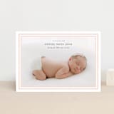 "Scalloped Border" - Birth Announcements in Baby Blush by Carolyn MacLaren - Front