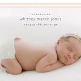 "Scalloped Border" - Birth Announcements in Baby Blush by Carolyn MacLaren - Detail