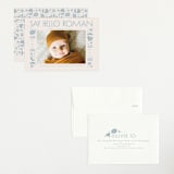 "Quirky Hello" - Birth Announcements in Powder Blue by Alethea and Ruth - Assembled