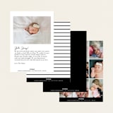 "Formal Script" - Birth Announcements in Onyx by Kasia Labocki - Back of Card Options