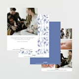 "Daisy Toile" - Birth Announcements in Bluebird by Susan Zinader - Back of Card Options