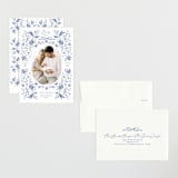 "Daisy Toile" - Birth Announcements in Bluebird by Susan Zinader - Assembled