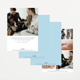 "Modern striped frame" - Birth Announcements in Powder Blue by Jackie Crawford - Back of Card Options