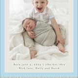 "Modern striped frame" - Birth Announcements in Powder Blue by Jackie Crawford - Detail