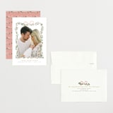 "Ribbonly Frame" - Birth Announcements in Blush by Itsy Belle Studio - Assembled