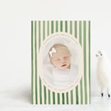 "Vintage Stripes" - Birth Announcements in Candy Apple by Teju Reval - Front